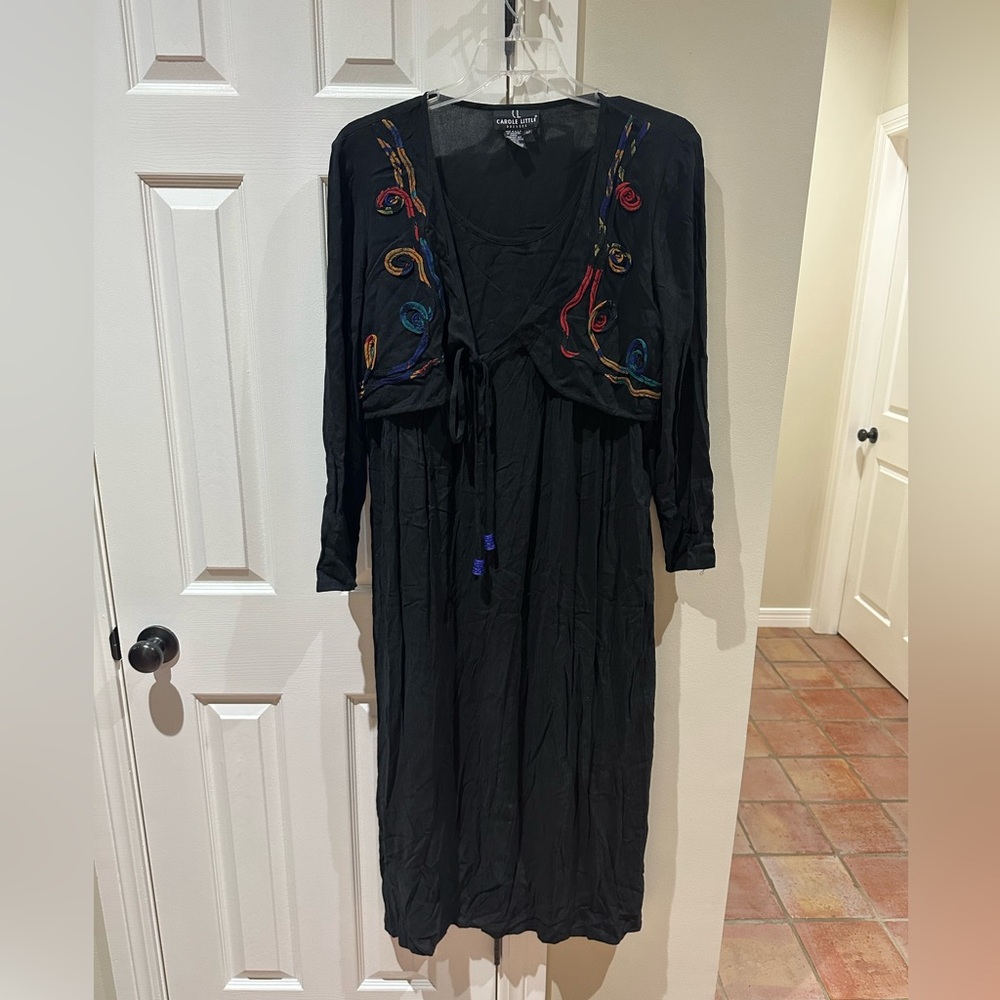 Vintage 90s Carole little tie front dress size 12